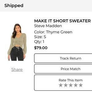 Steve Madden Women's V-Neck Sweater in Thyme Green